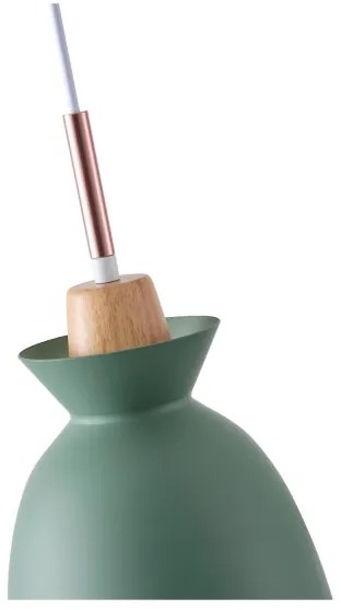 Lampadario a sospensione con filo 1xE27/15W/230V verde diametro 19,5 cm