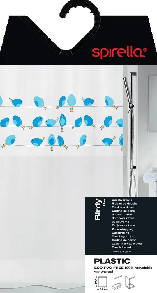 Tenda per doccia 180x200 cm Birdy – Spirella