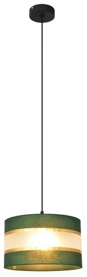 Lampadario a sospensione con filo HELEN 1xE27/15W/230V diametro 25 cm verde/oro