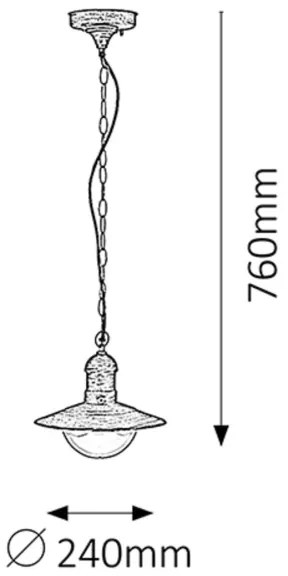 Brilagi - Lampada a sospensione per esterni MOLDE 1xE27/60W IP44 bronzo/patina