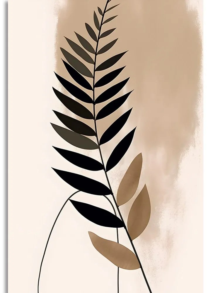 Quadro su tela – Forme botaniche astratte felce