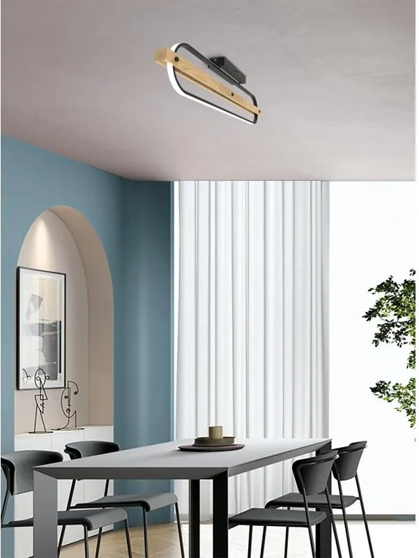Plafoniera LED Donuts nero IP20 bianco naturale NOVECENTO