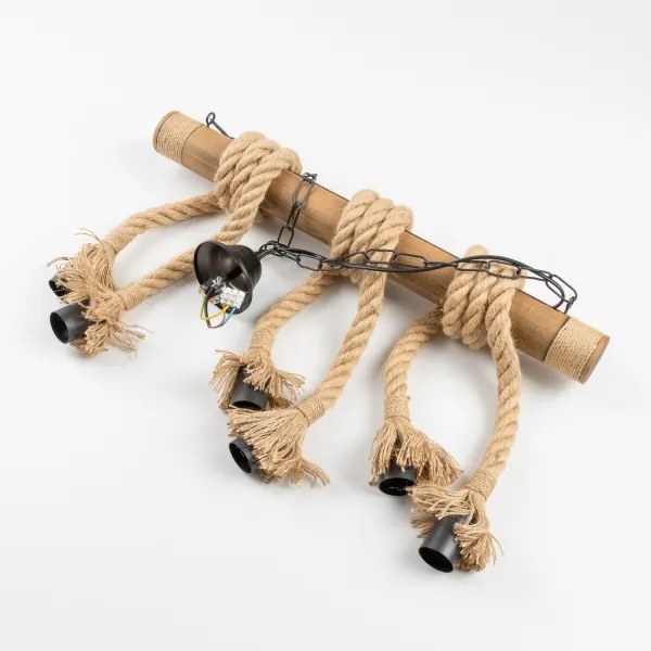 Brilagi - Lampadario a sospensione con catena KOS 6xE27/60W/230V faggio