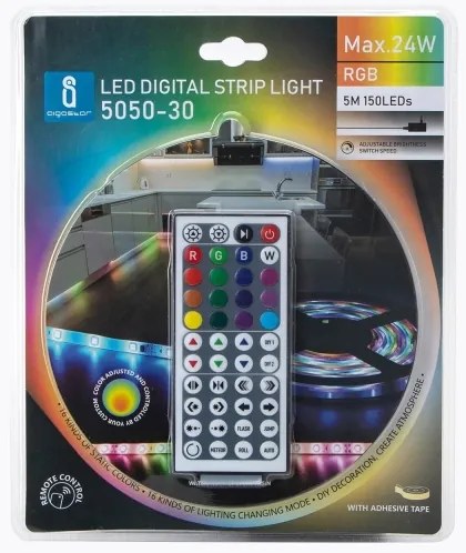 Aigostar - Striscia LED RGB Dimmerabile da esterno 5m LED/24W/12/230V IP65