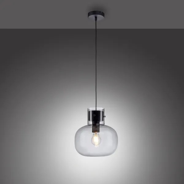 Paul Neuhaus 2003-25 - Lampadario a sospensione con filo SHITAKE 1xE27/10W/230V diametro 25 cm fumé