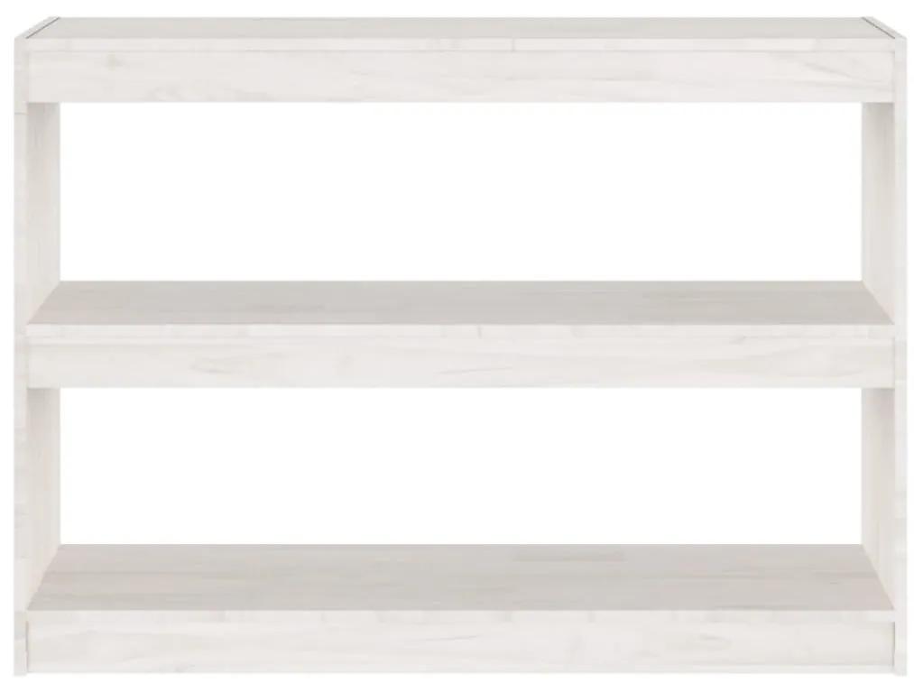 Libreria/divisorio bianco 100x30x71,5 cm legno massello di pino
