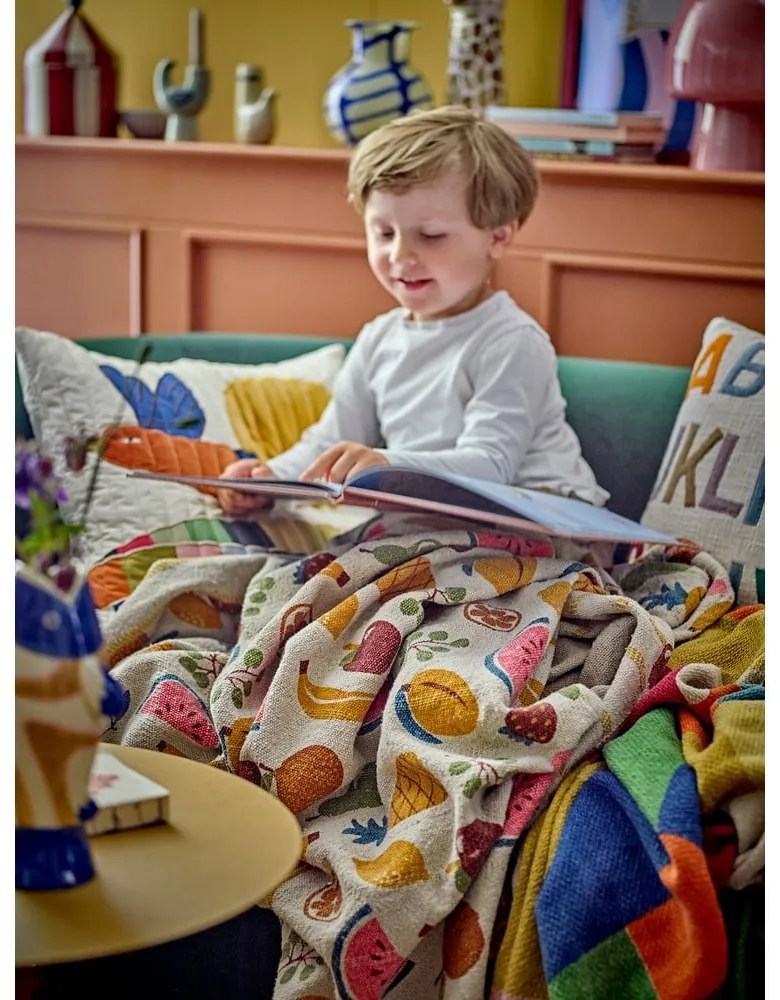 Coperta per bambini in cotone riciclato 130x160 cm Fruitta – Bloomingville Mini