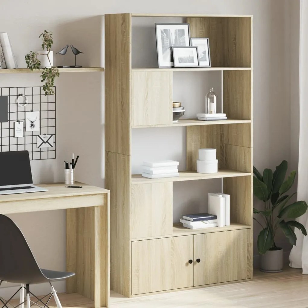 Libreria rovere sonoma 100x36x189 cm in legno multistrato