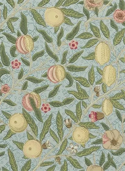 Tapete Fruit von Morris & Co. - Slate/ Thyme