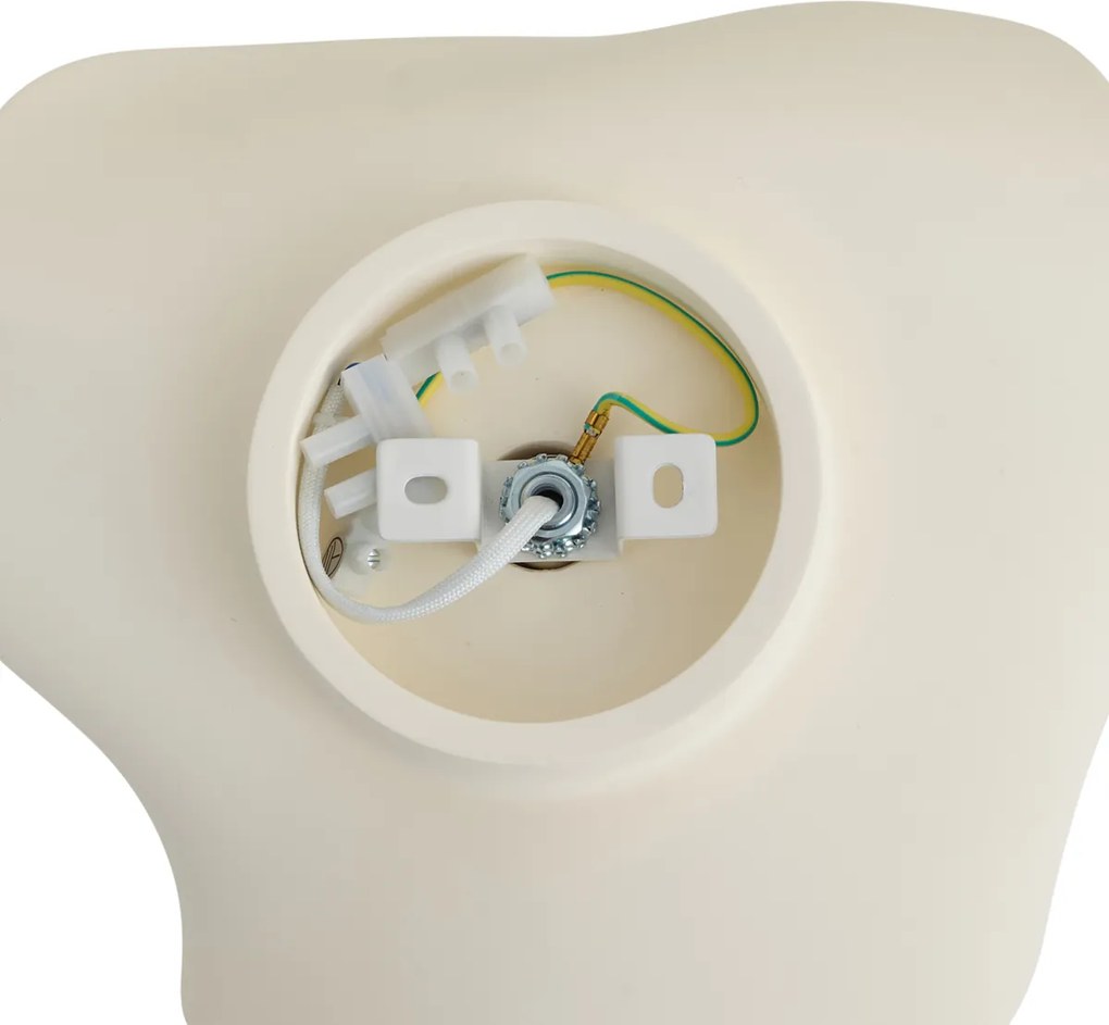 Lampada da parete Japandi crema con vetro bianco - Parel