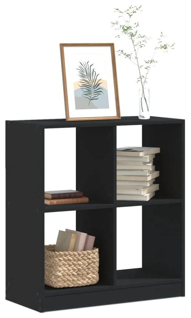 Libreria nera 68,5x32x75 cm in legno multistrato