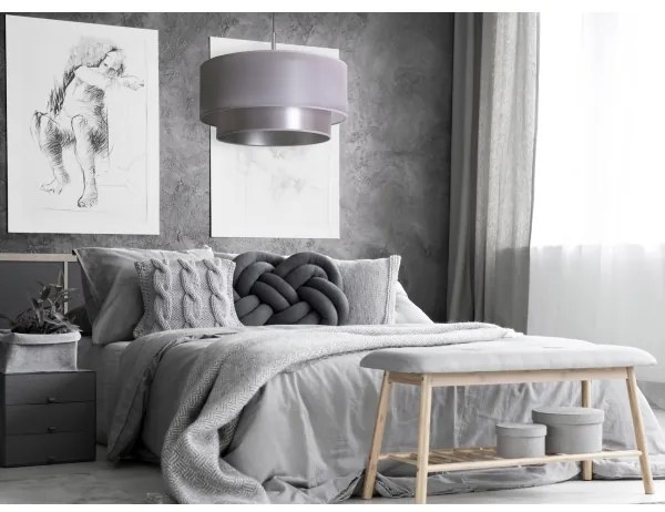 Duolla - Lampadario a sospensione con filo NANTES 1xE27/15W/230V diametro 45 cm argento