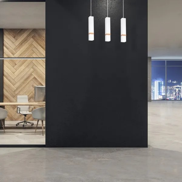 Lampadario a sospensione con filo VIDAR 3xGU10/25W/230V bianco