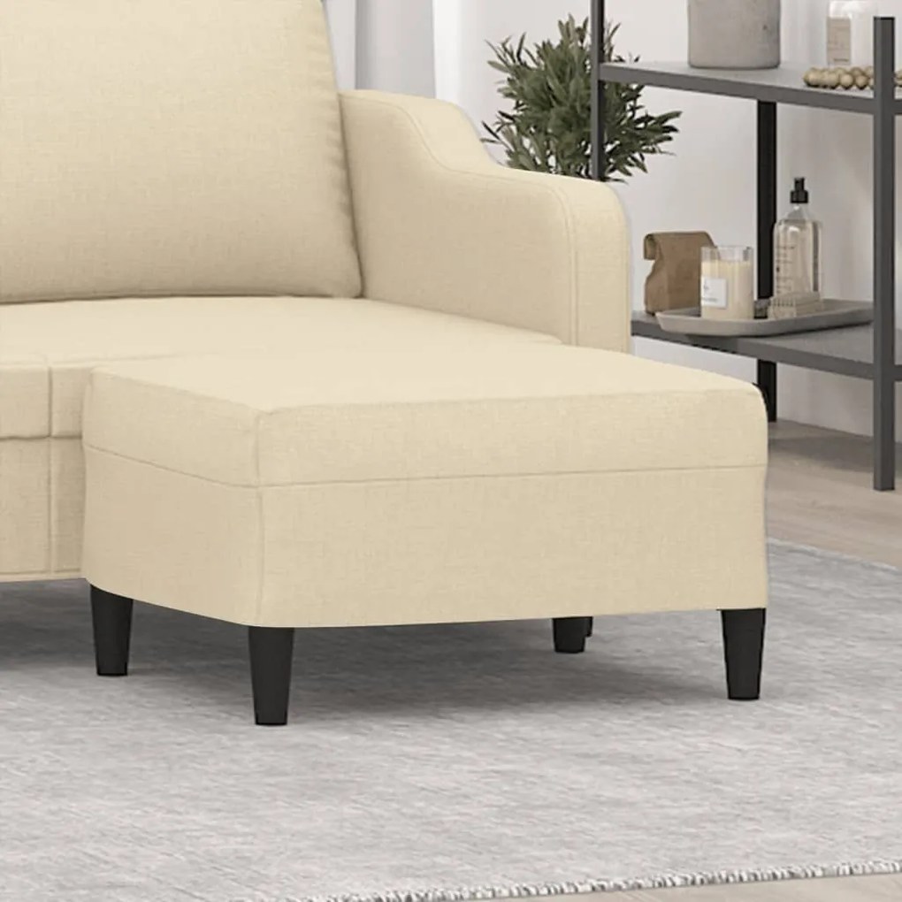 Poggiapiedi Crema 70x55x41 Cm İn Tessuto /