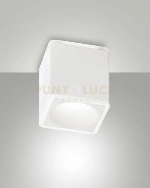 Coiba plafoniera quadrata bianca led 13w 3000k 848 + 486lm 2 luci