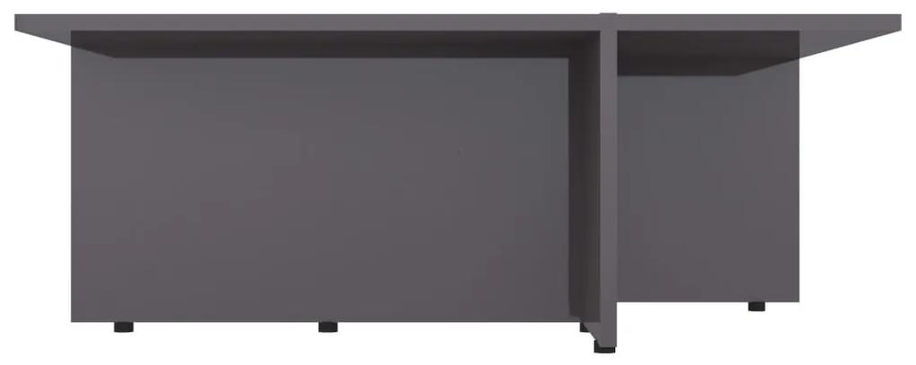Tavolino da caffè grigio lucido 79,5x79,5x30 cm in truciolato