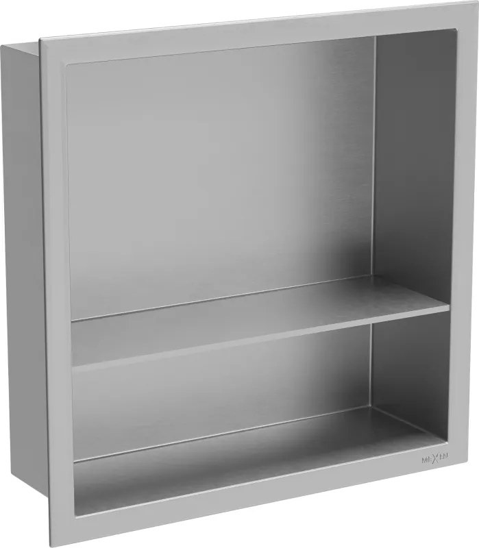 Mexen X-Wall-R mensola ad incasso con flangia e ripiano 30 x 30 cm, inox - 1910303010S
