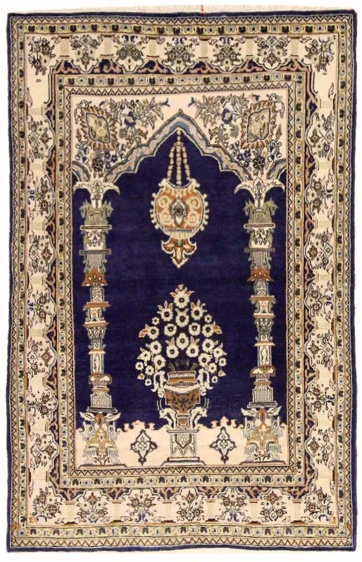 Ghom Tappeto persiano 110 x 170 Blu (Iran) Annodato A Mano