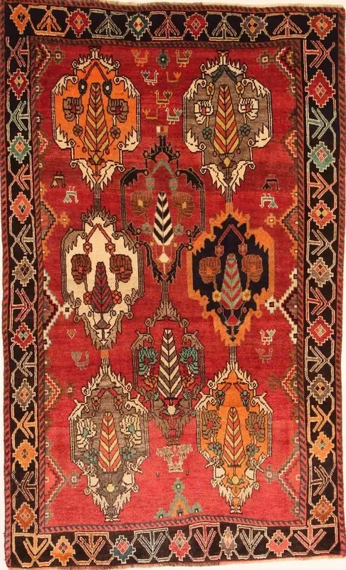 Gashghai Tappeto persiano 220 x 130 Rosso (Iran) Annodato A Mano