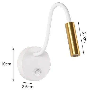 Brilagi - LED Lampada flessibile da muro MAYA LED/3W/230V 4000K bianco/oro