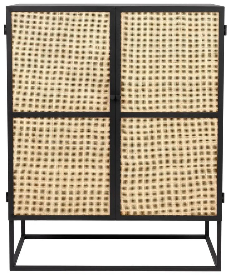 Cassettiera alta in rattan nero 80x100 cm Guuji - White Label