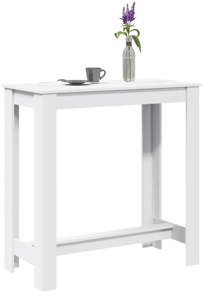 Tavolo Da Bar Bianco 102x50x103,5 Cm İn Legno Multistrato /