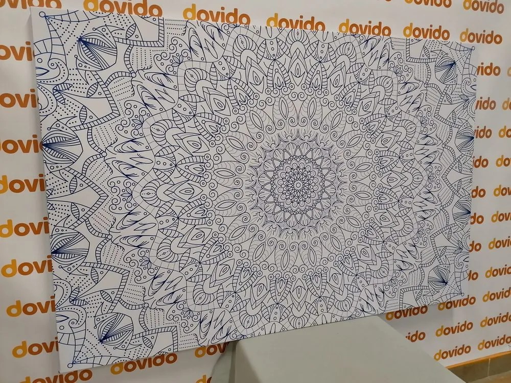 Stampa su tela – Mandala decorativa dettagliata in blu