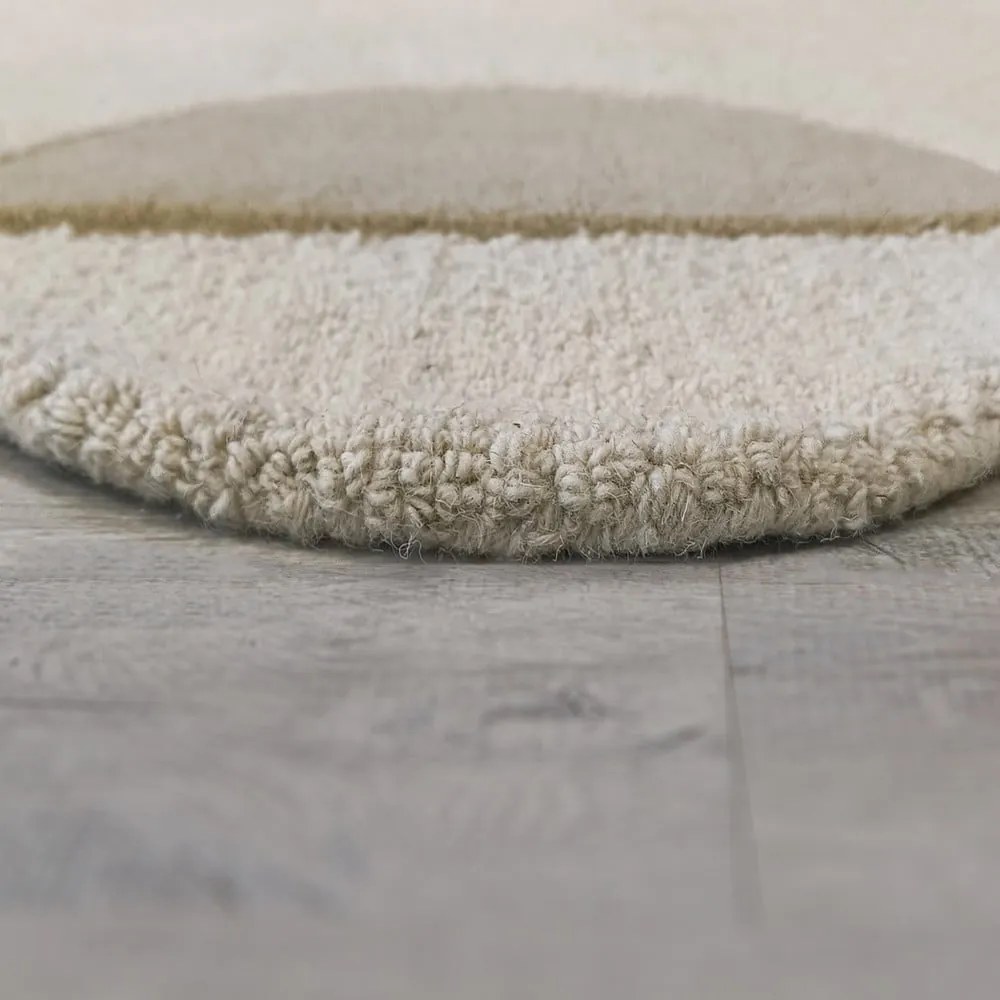 Tappeto greige in lana tessuto a mano 160x230 cm Mia Scallop Frame – Flair Rugs