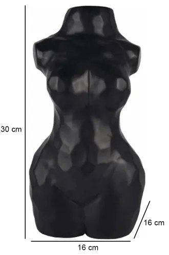 Vaso in ceramica 30 cm, nero