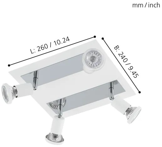 Eglo 94962 - Faretto LED SARRIA 4xGU10-LED/5W/230V