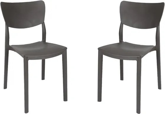 Sedia impilabile per interni ed esterni LIBRA Antracite 2 sedie