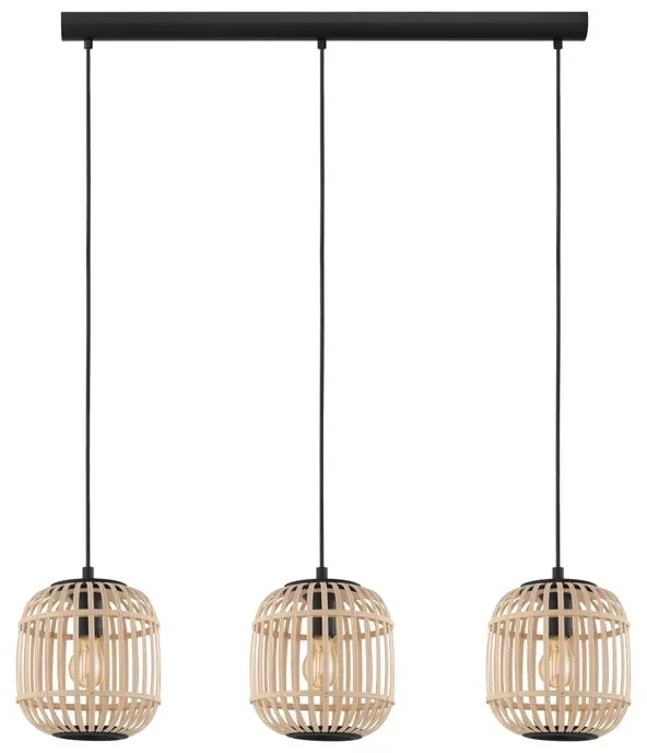 Lampadario Natura Brodesley nero 3x E27 EGLO