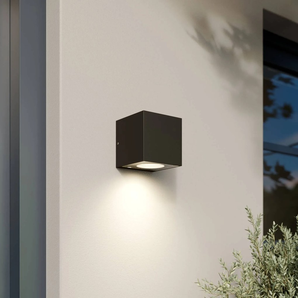 Applique da esterni LED di Arcchio Tassnim, 12 cm, grafite, IP65