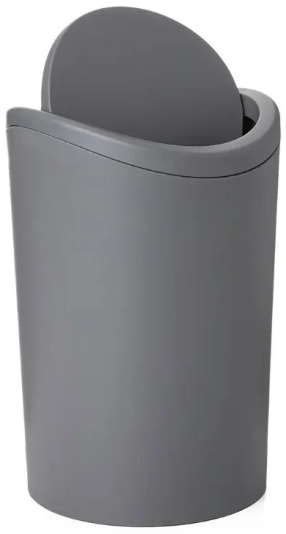 Cestino spazzatura in polipropilene grigio 6lt con coperchio basculante