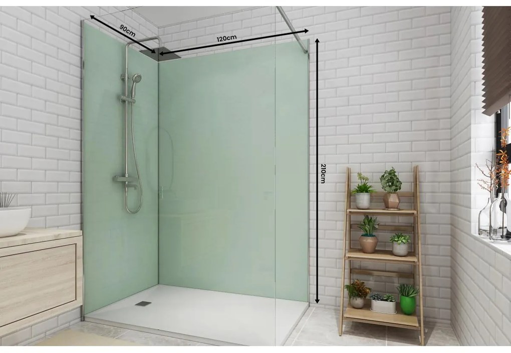 SALDI - Pannello da parete per il bagno con profili inclusi L. 90 x L. 120 x H. 210 cm - Lotto di 2