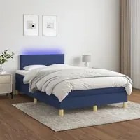 Letto a Molle con Materasso e LED Blu 120x200cm in Tessuto cod mxl 64230