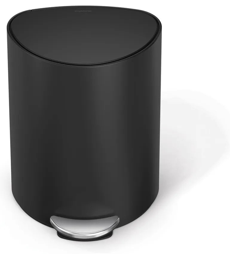 Cestino in metallo nero opaco con pedale 6 L - simplehuman