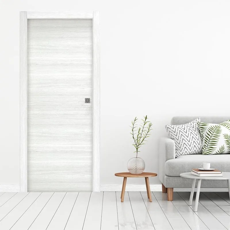 Porta scorrevole Rail olmo bianco L 60 x H 210 cm reversibile