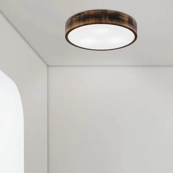 Lampada da soffitto OAK SMOKY 3xE27/15W/230V Ø47,5 cm rovere marrone scuro