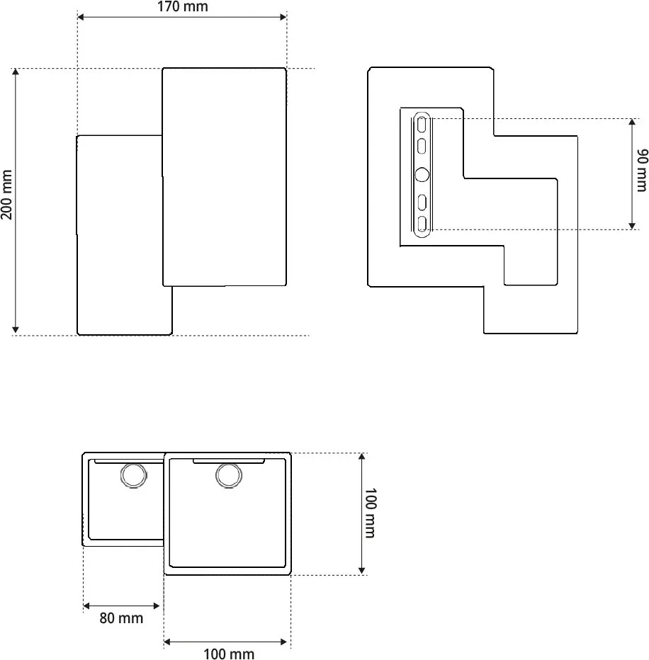Applique da Parete 3xG9 PARALLEL in Gesso Pitturabile