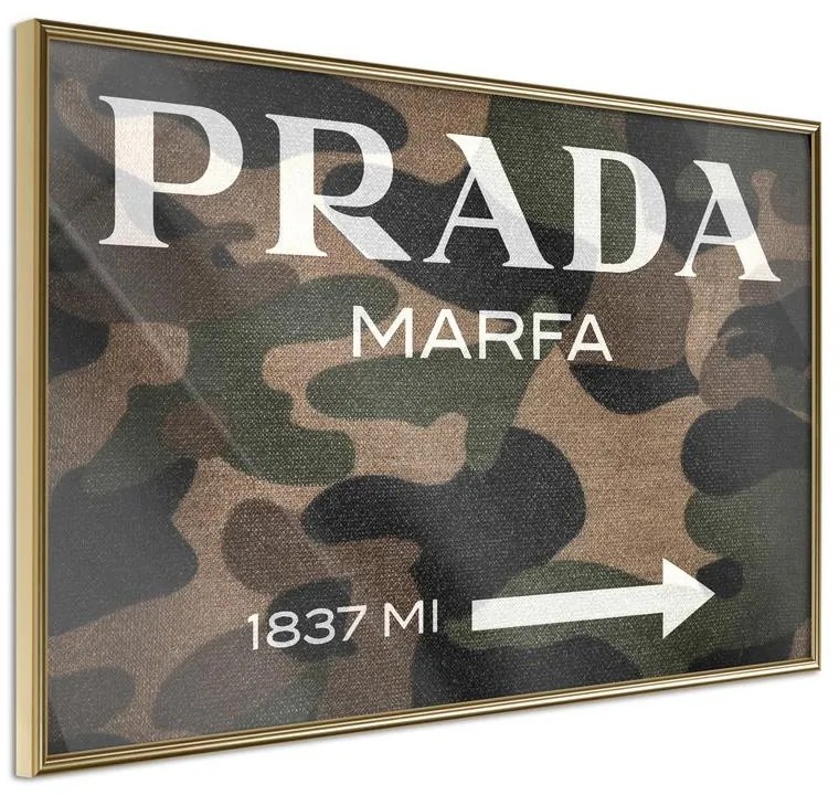 Poster  Prada (Camo)  Cornice Quadri Cornice d'oro, Larghezza x Altezza Home decor 45x30