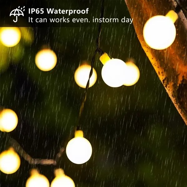 Brilagi - Catena luminosa solare decorativa a LED BUBBLE 200 LED / 8 modalità, 20 m, IP65, bianco caldo