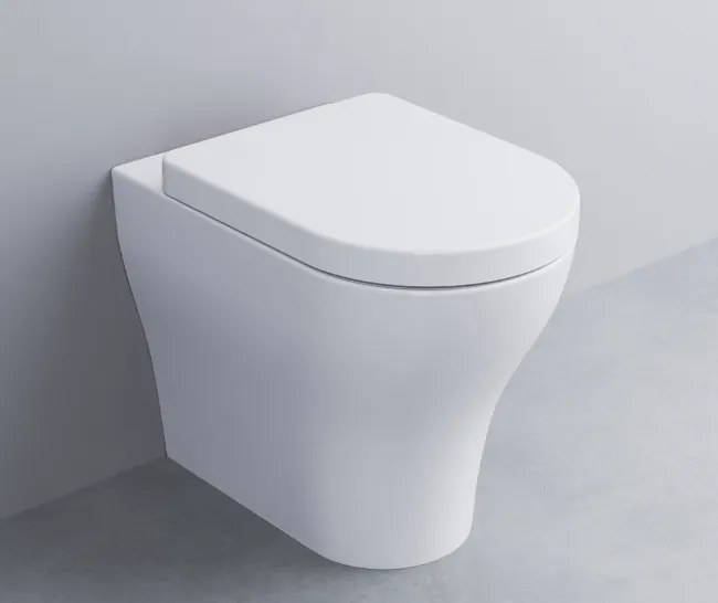 Cielo Enjoy Wc filo muro 53x35 a pavimento con scarico parete trasformabile a terra con curva tecnica bianco lucido