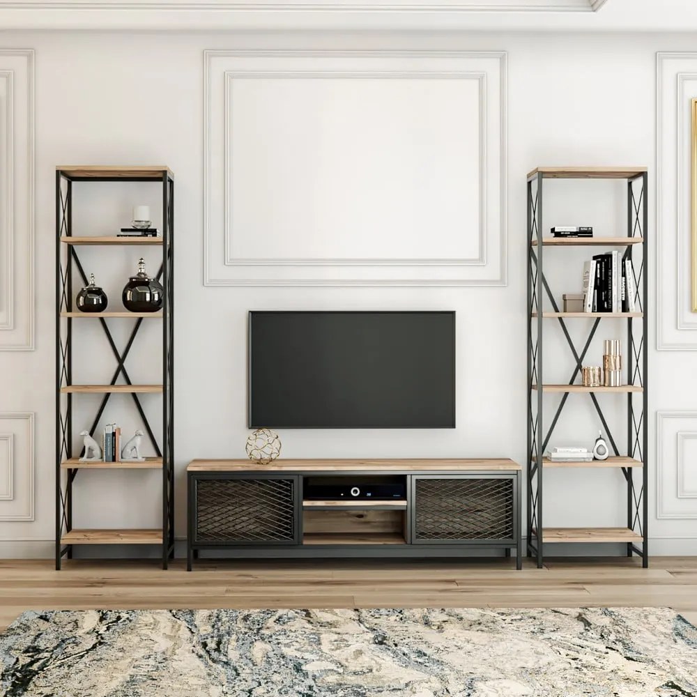 Televisore antracite/naturale 150x47 cm Maxim - Kalune Design