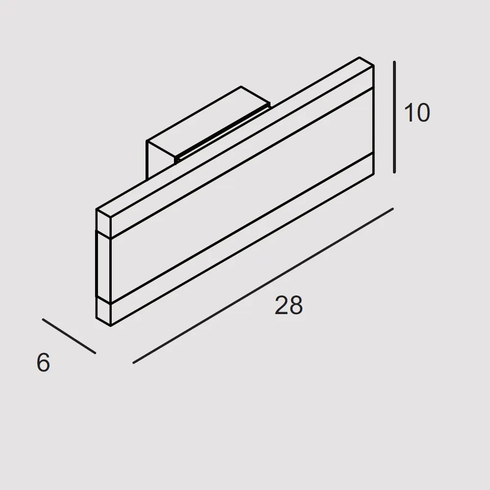 Applique Contemporanea Rail Alluminio Foglia Oro Led 14W