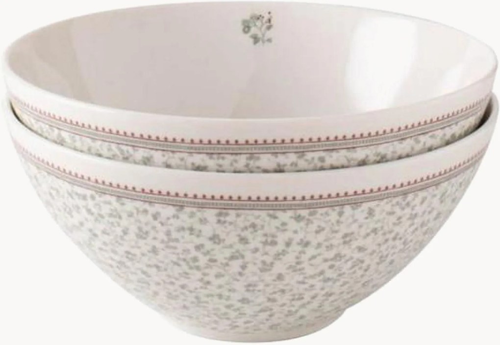 Set di 2 ciotole in porcellana Floral