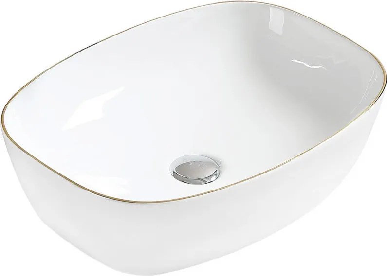 Mexen Lita lavabo da appoggio 49 x 37 cm, bianco/oro - 22124905