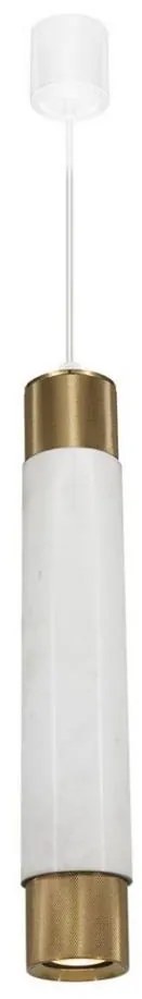 Lampadario a sospensione con filo Marble white/brass 1xGU10/8W/230V