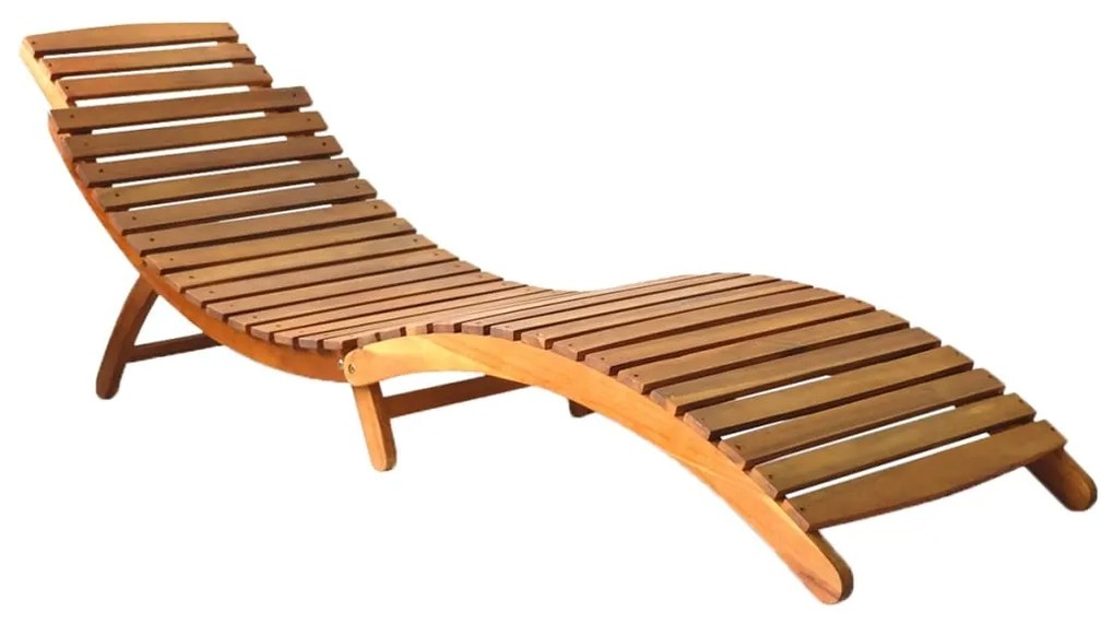 Lettini prendisole 2 pz con cuscini in legno massello d'acacia