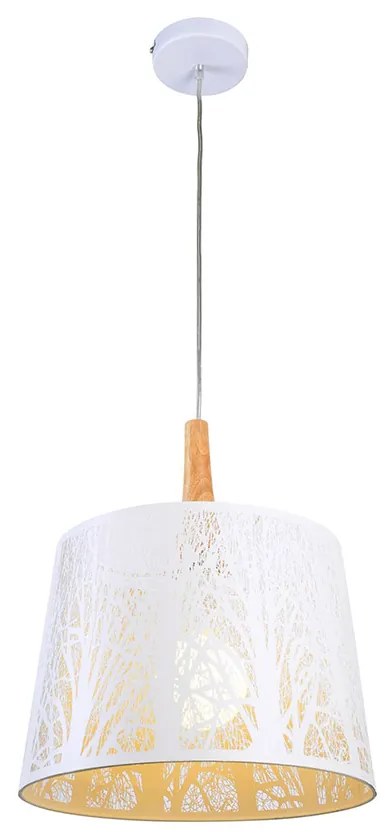 Sospensione Contemporanea Lantern Metallo Bianco 1 Luce Diffusore Metallo Bianco